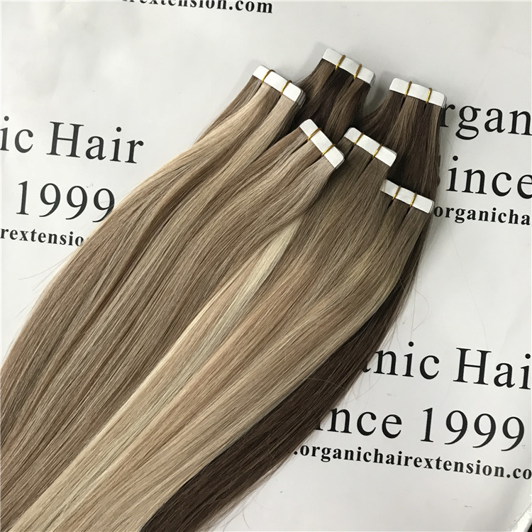 Customized highlighted ombre tape hair extensions H116